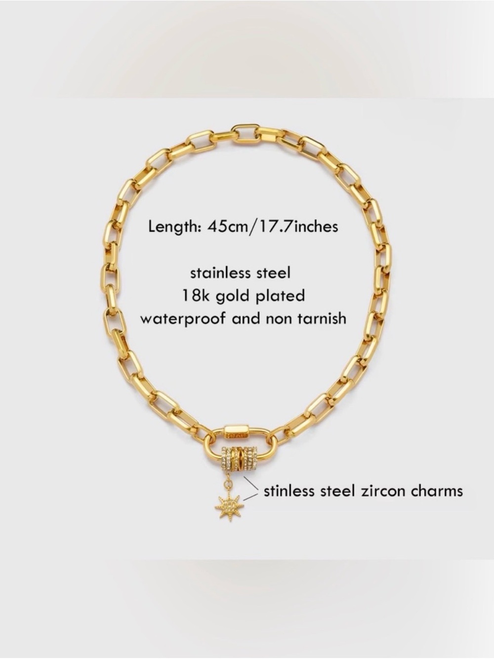 NEW SET 18K Gold Plated
Crystal Necklace and Bracelet with Star Charm Waterproof - Picture 6 of 6